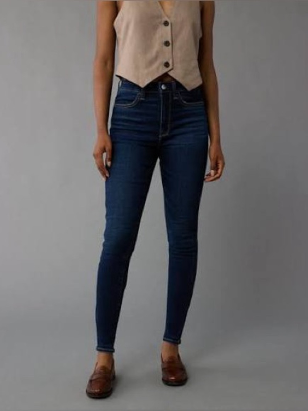 American Eagle High-Rise Dark Wash Women’s Skinny Jeans - Navy